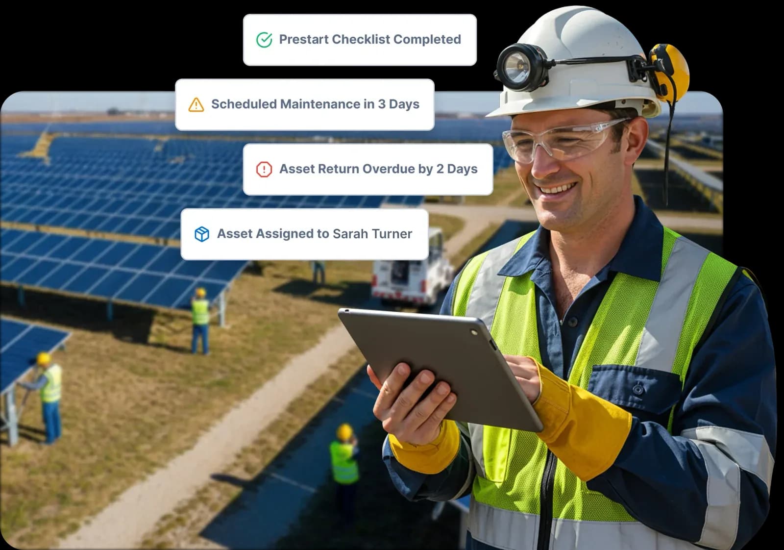Infrastructure project site with heavy plant and equipment. MapTrack tracks tools, plant and fleet across projects