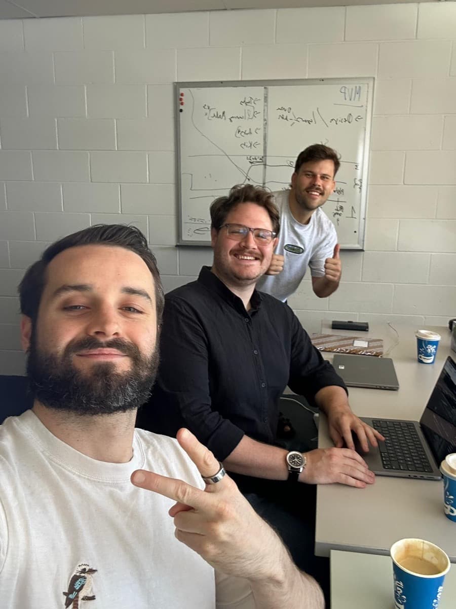 MapTrack founders planning at the whiteboard