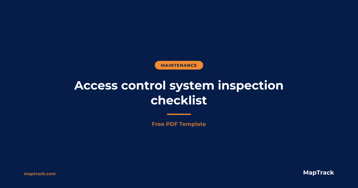 Free Access Control System Inspection Checklist