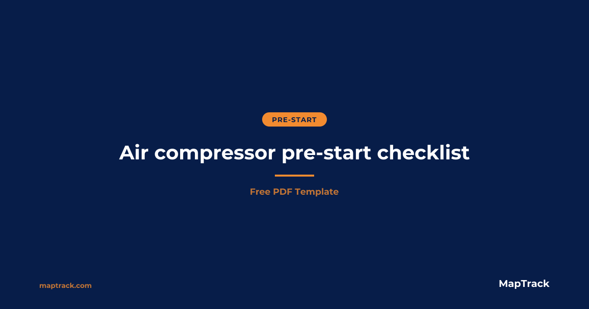 Free Air Compressor Pre-Start Checklist | PDF