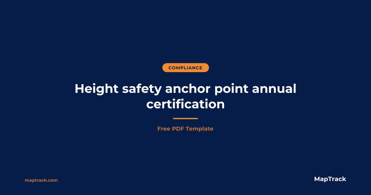 Free Anchor Point Annual Certification | MapTrack