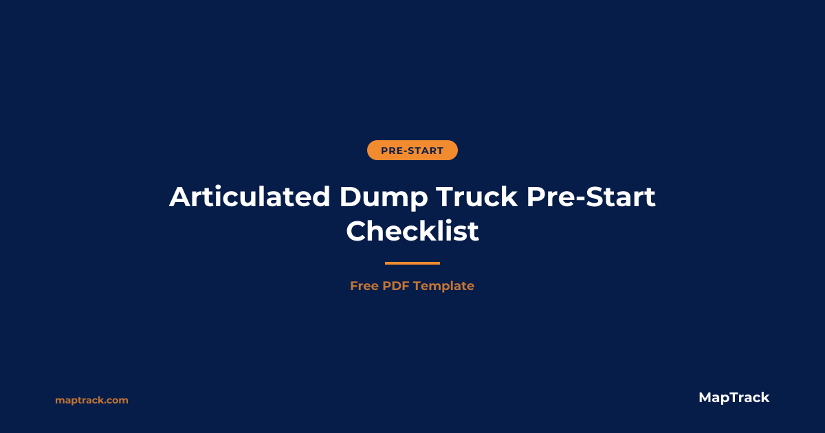 Free ADT Pre-Start Checklist (PDF) 2026