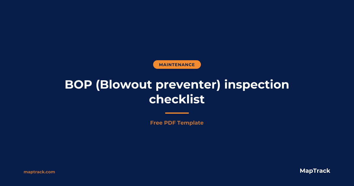 Free BOP Blowout Preventer Inspection Checklist