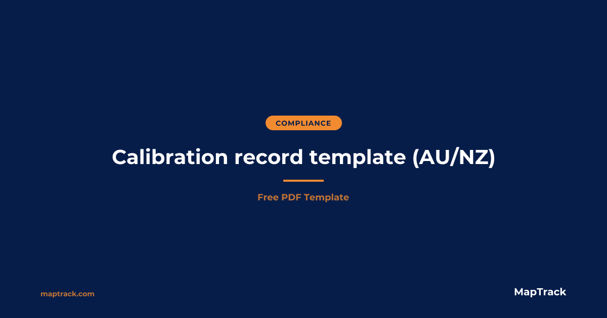 Free Calibration Record Template (AU/NZ) | PDF | MapTrack