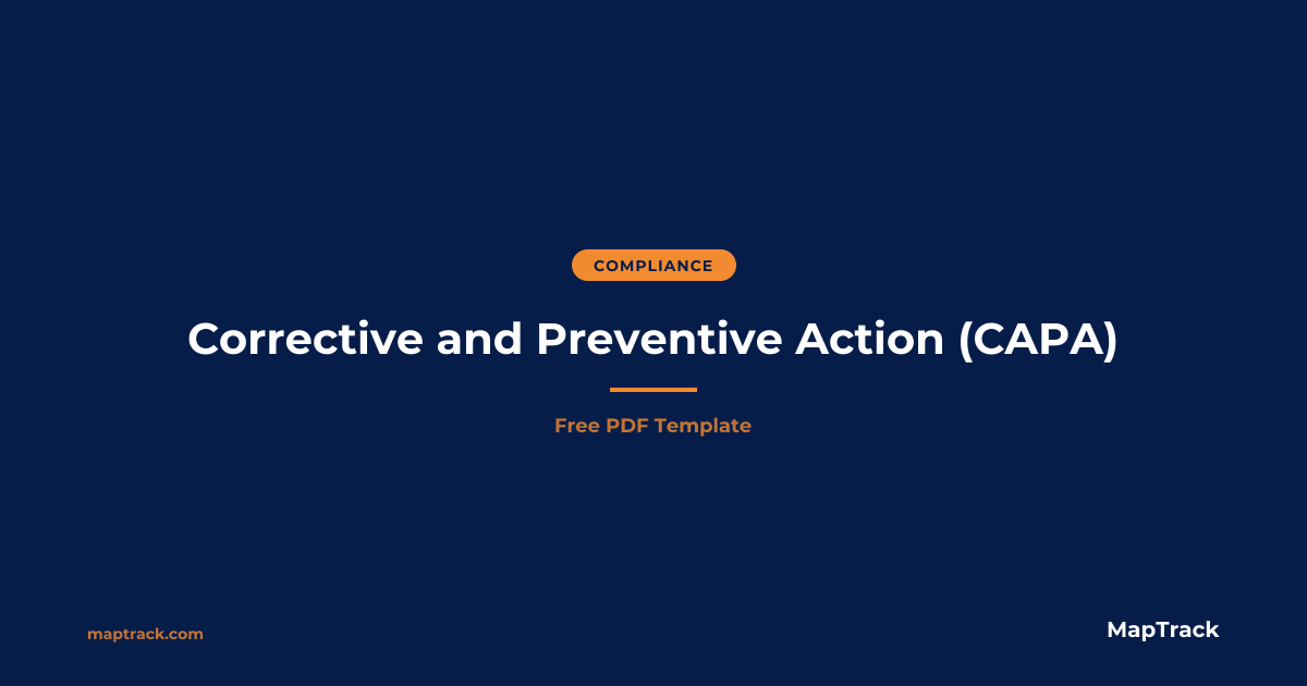 CAPA Template | Corrective & Preventive Action | MapTrack