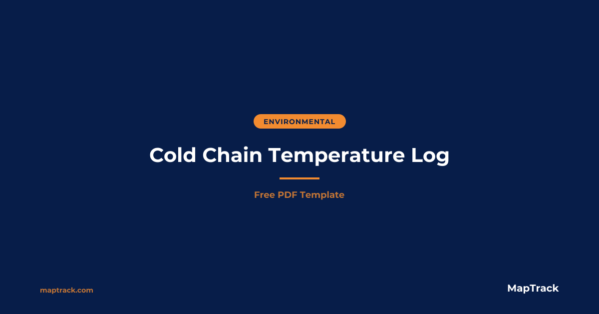 Cold Chain Temperature Log | Free PDF | MapTrack