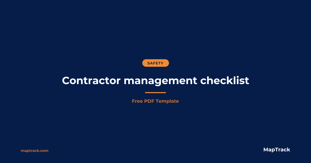 Free Contractor Management Checklist (PDF) | MapTrack