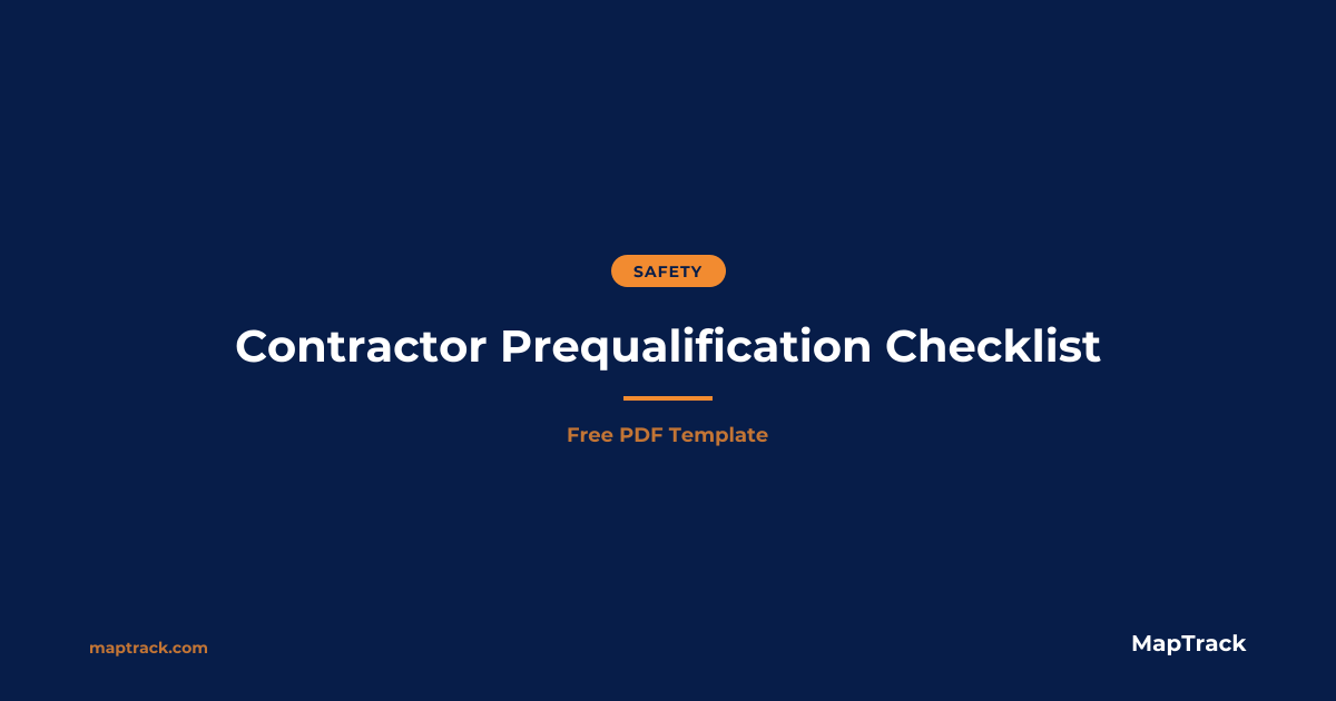 Free Contractor Prequalification Checklist | PDF | MapTrack