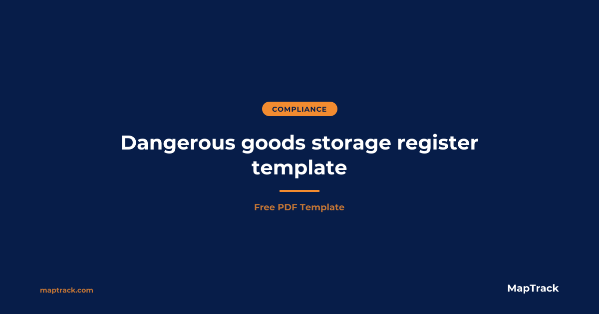 Free Dangerous Goods Storage Register (PDF) 2026