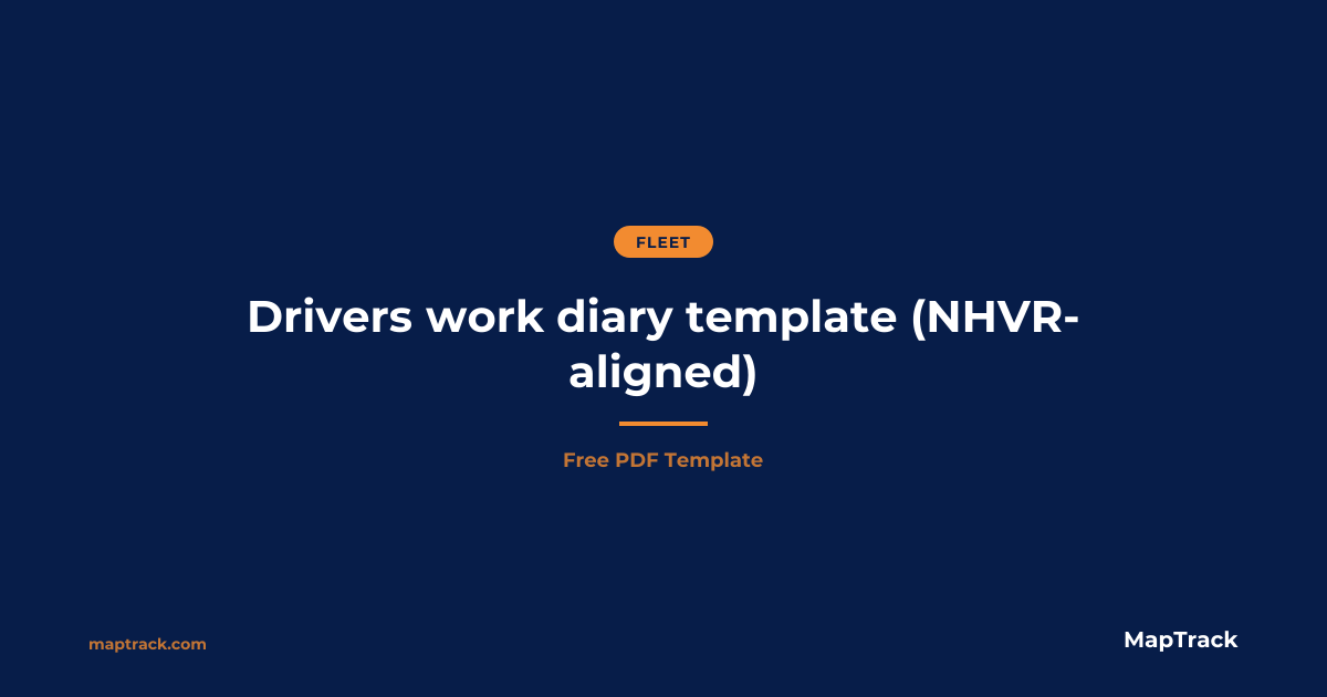 Free Driver's Work Diary Template (NHVR-Aligned) | PDF