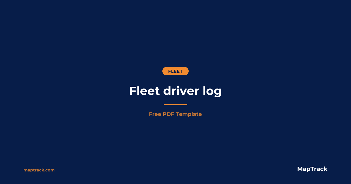 Free Fleet Driver Log Template | PDF Download