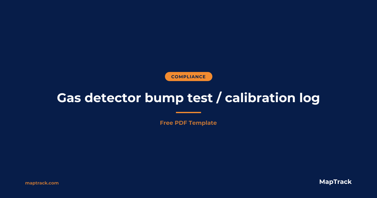 Free Gas Detector Calibration Log | PDF Template | MapTrack