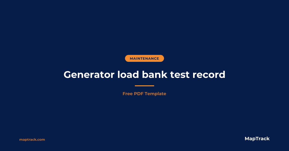 Free Generator Load Bank Test Record Template (PDF) 2026