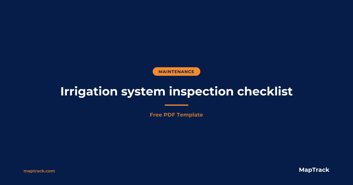 Free Irrigation System Inspection Checklist (PDF)