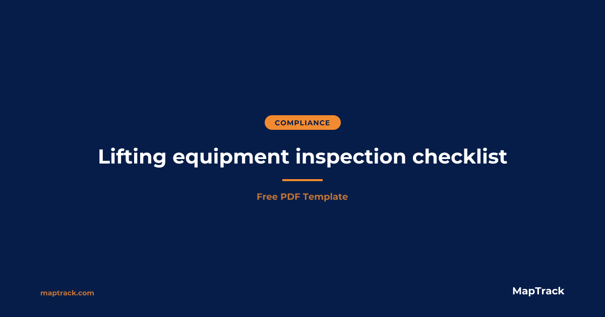 Free Lifting Equipment Inspection Checklist