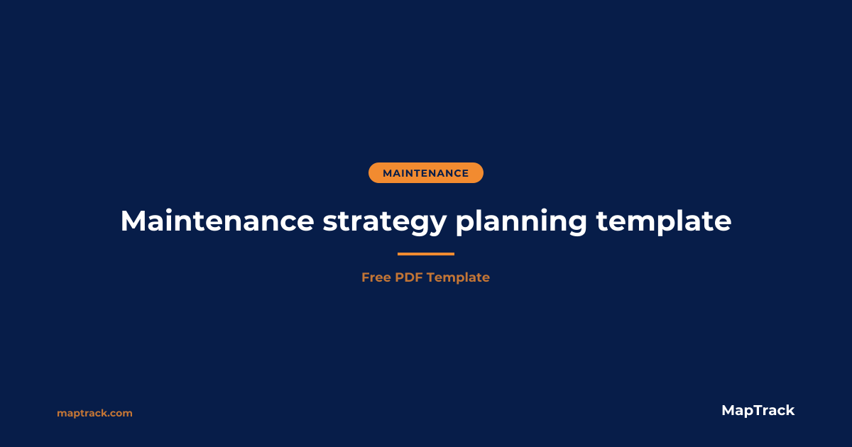 Free Maintenance Strategy Planning Template (PDF)