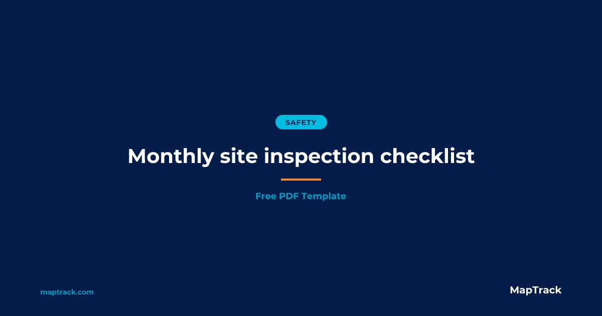 Free Monthly Site Inspection Checklist | PDF