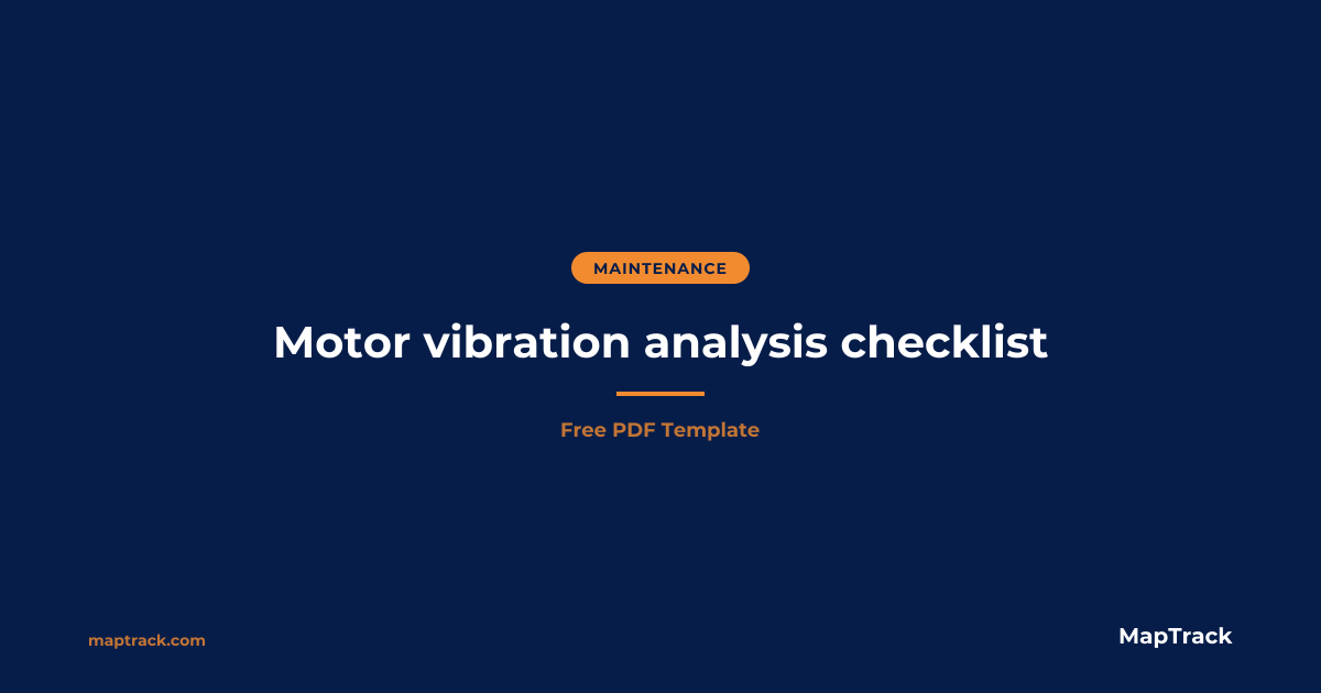 Free Motor Vibration Analysis Checklist 2026