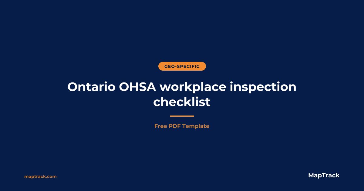 Free Ontario OHSA Workplace Inspection Checklist
