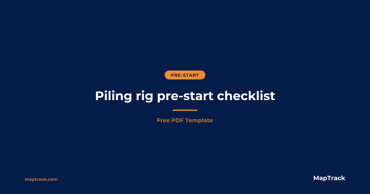 Free Piling Rig Pre-Start Checklist | PDF