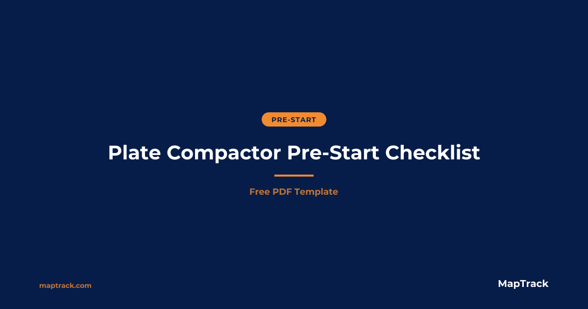 Free Plate Compactor Pre-Start Checklist (PDF)