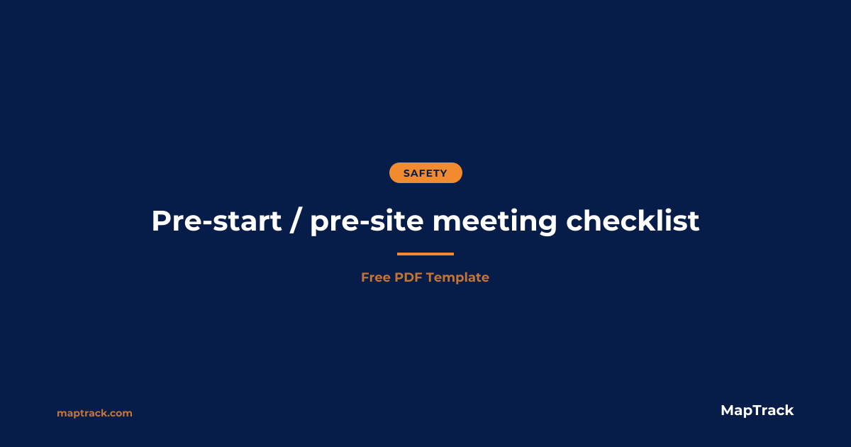 Free Pre-Site Meeting Checklist | PDF | MapTrack