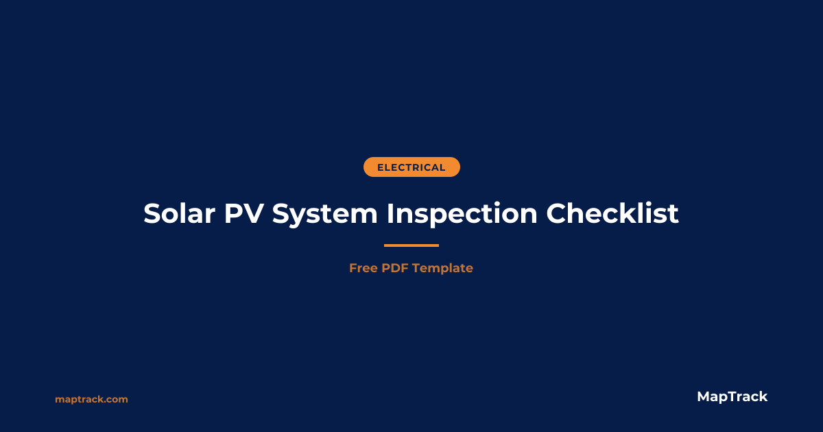 Solar PV Inspection Checklist | Free PDF | MapTrack