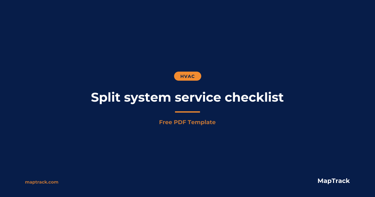 Free Split System Service Checklist (PDF) 2026