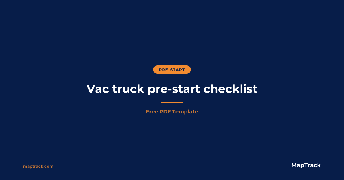 Free Vac Truck Pre-Start Checklist | PDF