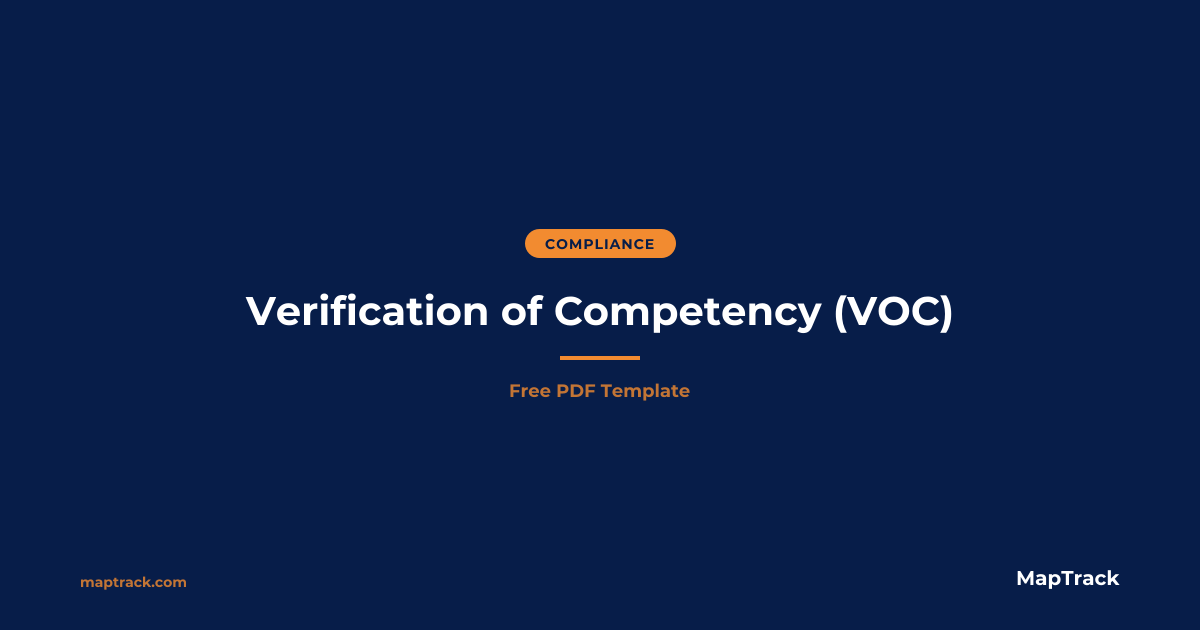 Verification of Competency (VOC) Form | MapTrack